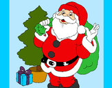 Dibujo Santa Claus y un árbol de navidad pintado por Anita000