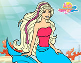 Dibujo Sirena sentada pintado por rosme09