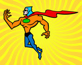 Dibujo Superhéroe poderoso pintado por HERMOGENES