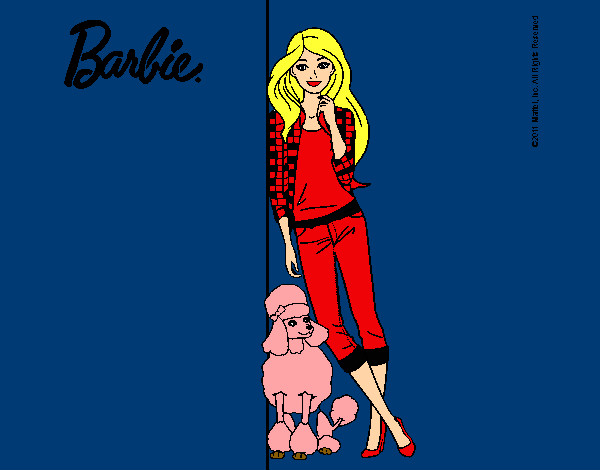 Barbie con cazadora de cuadros