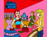 Dibujo Barbie en una tienda de ropa pintado por kittylove