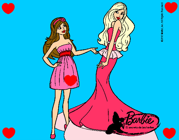 Dibujo Barbie estrena vestido pintado por cotiza