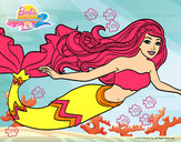 Dibujo Barbie sirena pintado por dgdfsg