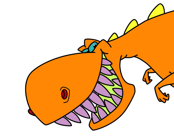 Dibujo Dinosaurio de dientes afilados pintado por camiliona