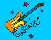 Dibujo Guitarra y estrellas pintado por xavielito
