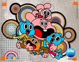 Dibujo Gumball y amigos contentos pintado por vanessa12