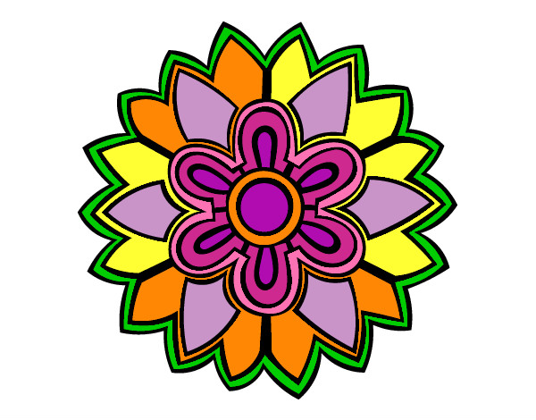 Dibujo Mándala con forma de flor weiss pintado por Manuelita2