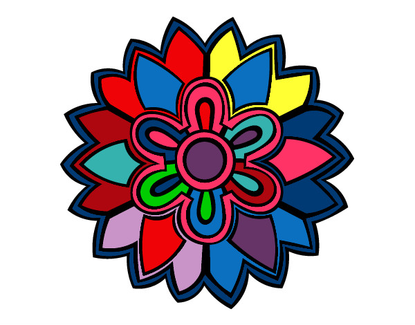 Dibujo Mándala con forma de flor weiss pintado por vanesa123