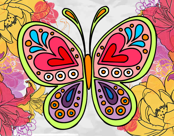 Dibujo Mandala mariposa pintado por _marisol_8