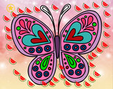 Dibujo Mandala mariposa pintado por pared