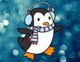 Dibujo Pingüino con bufanda pintado por  mejor112