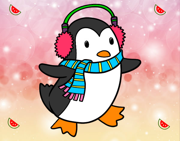 Pingüino con bufanda