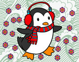 Dibujo Pingüino con bufanda pintado por vanesa123