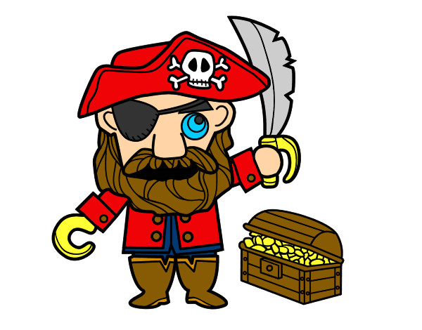 Dibujo Pirata con tesoro pintado por maxxi