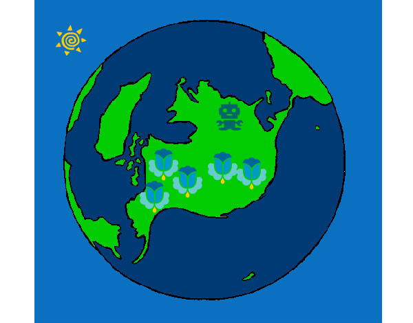 Dibujo Planeta Tierra pintado por noryelis