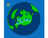 Dibujo Planeta Tierra pintado por noryelis