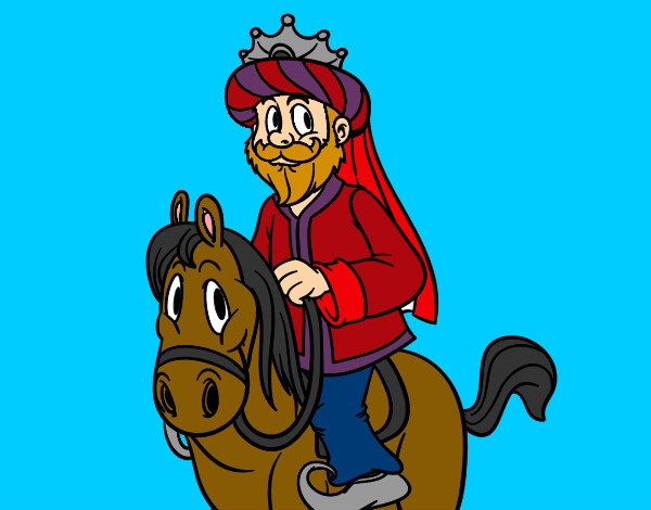 Dibujo Rey Gaspar a caballo pintado por sofia04