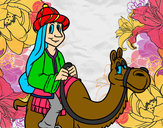 Dibujo Rey Melchor en camello pintado por vicrogon
