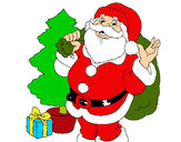 Dibujo Santa Claus y un árbol de navidad pintado por 53alis