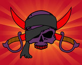 Dibujo Símbolo pirata pintado por DEMIAN4
