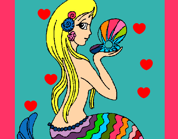 Dibujo Sirena y perla pintado por vanesa123
