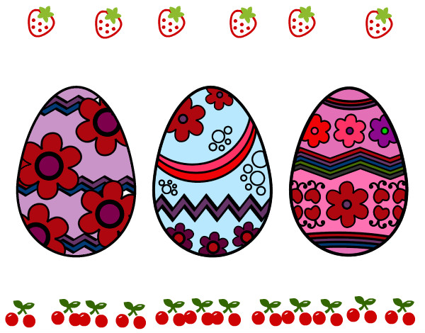 Dibujo Tres huevos de pascua pintado por sofia04