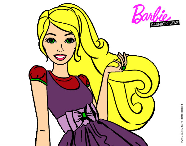 Barbie con su vestido con lazo