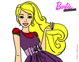 Dibujo Barbie con su vestido con lazo pintado por kittylove