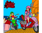 Dibujo Barbie y su amiga en moto 1 pintado por kittylove