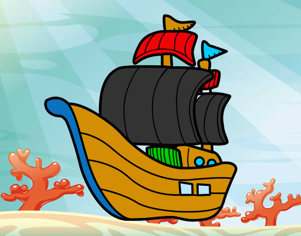 Dibujo Barco de corsarios pintado por pequealex