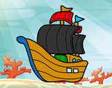 Dibujo Barco de corsarios pintado por pequealex