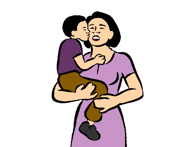 Dibujo Beso maternal pintado por sofia04