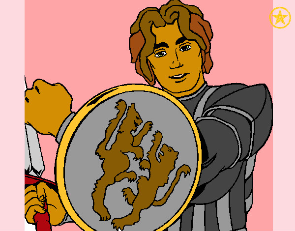 Dibujo Caballero con escudo de león pintado por yireth