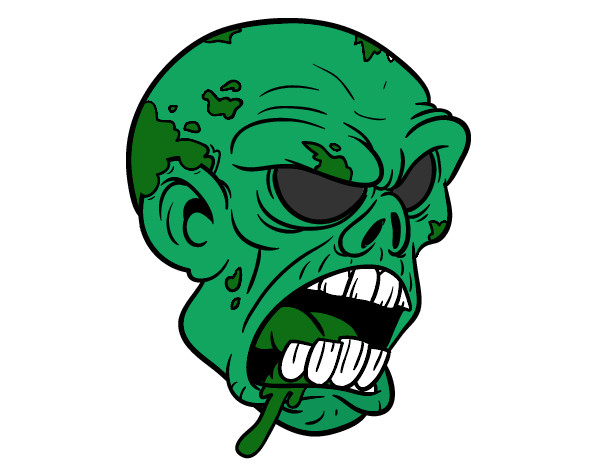 Dibujo Cabeza de zombi pintado por Bruno10