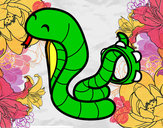 Dibujo Cobra con pandereta pintado por jenaro