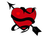 Dibujo Corazón con flecha III pintado por leanny