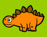 Dibujo Estegosaurio joven pintado por ucha