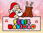 Dibujo Felices navidades pintado por avestruz