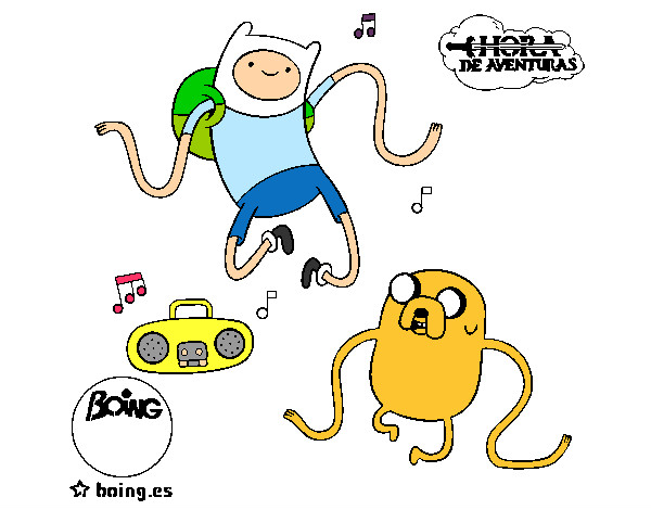 Finn y Jake escuchando música