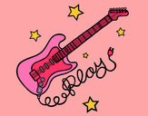 Dibujo Guitarra y estrellas pintado por sirula