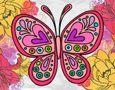 Dibujo Mandala mariposa pintado por Jade1D
