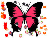 Dibujo Mariposa con alas negras pintado por hashlee