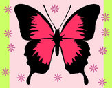 Dibujo Mariposa con alas negras pintado por leanny