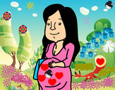 Dibujo Mujer embarazada pintado por laura-2003