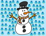 Dibujo Muñeco de nieve con sombrero pintado por anto22