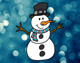 Dibujo Muñeco de nieve con sombrero pintado por Direction1