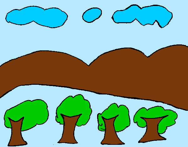 Dibujo Paisaje con montañas pintado por veronui