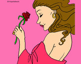 Dibujo Princesa con una rosa pintado por leanny