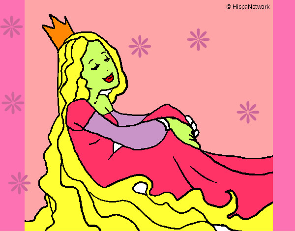 Dibujo Princesa relajada pintado por sirula