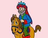 Dibujo Rey Gaspar a caballo pintado por kittylove